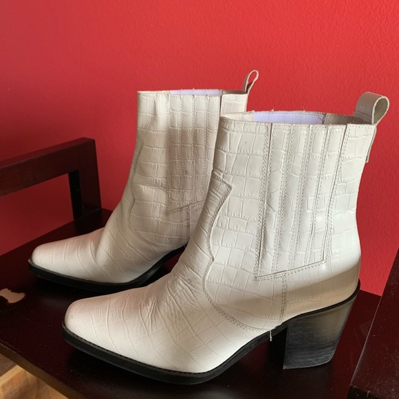 White Croc Booties - Picture 2 of 5
